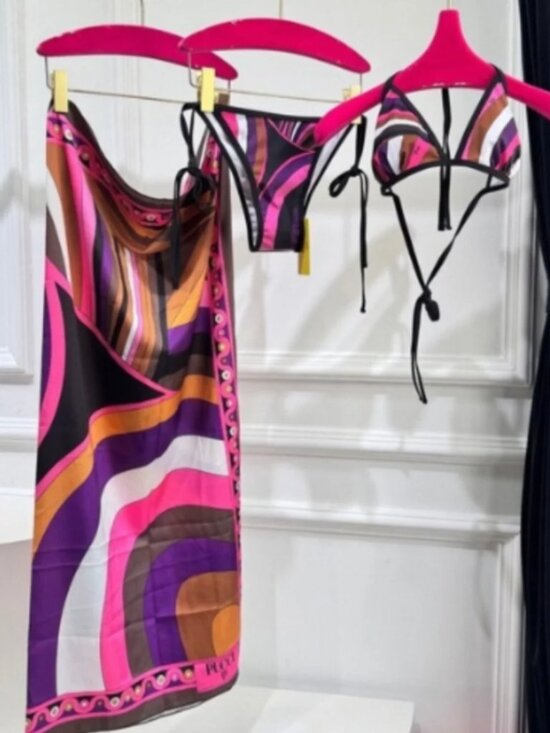Emilio Pucci Dresses & Skirts - Emilio Pucci Vibrant Pink and Brown Bikini Set